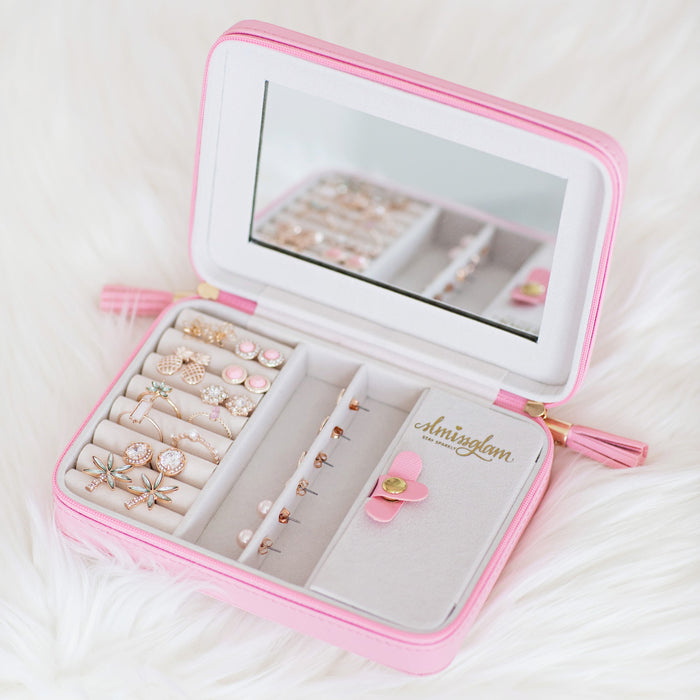 🎁 Pink Travel Jewelry Case💎 (100% off)