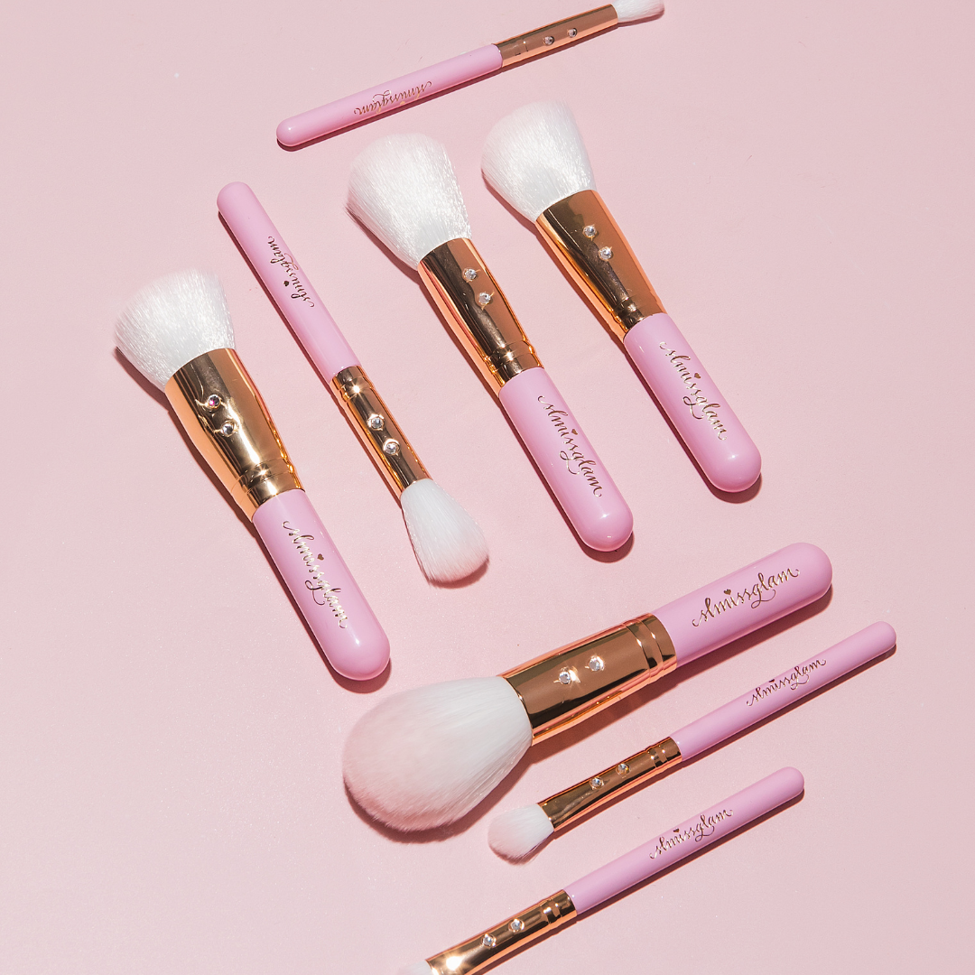 Bueart Design Elegant pink Ultra soft labeled Makeup Brushes Sets