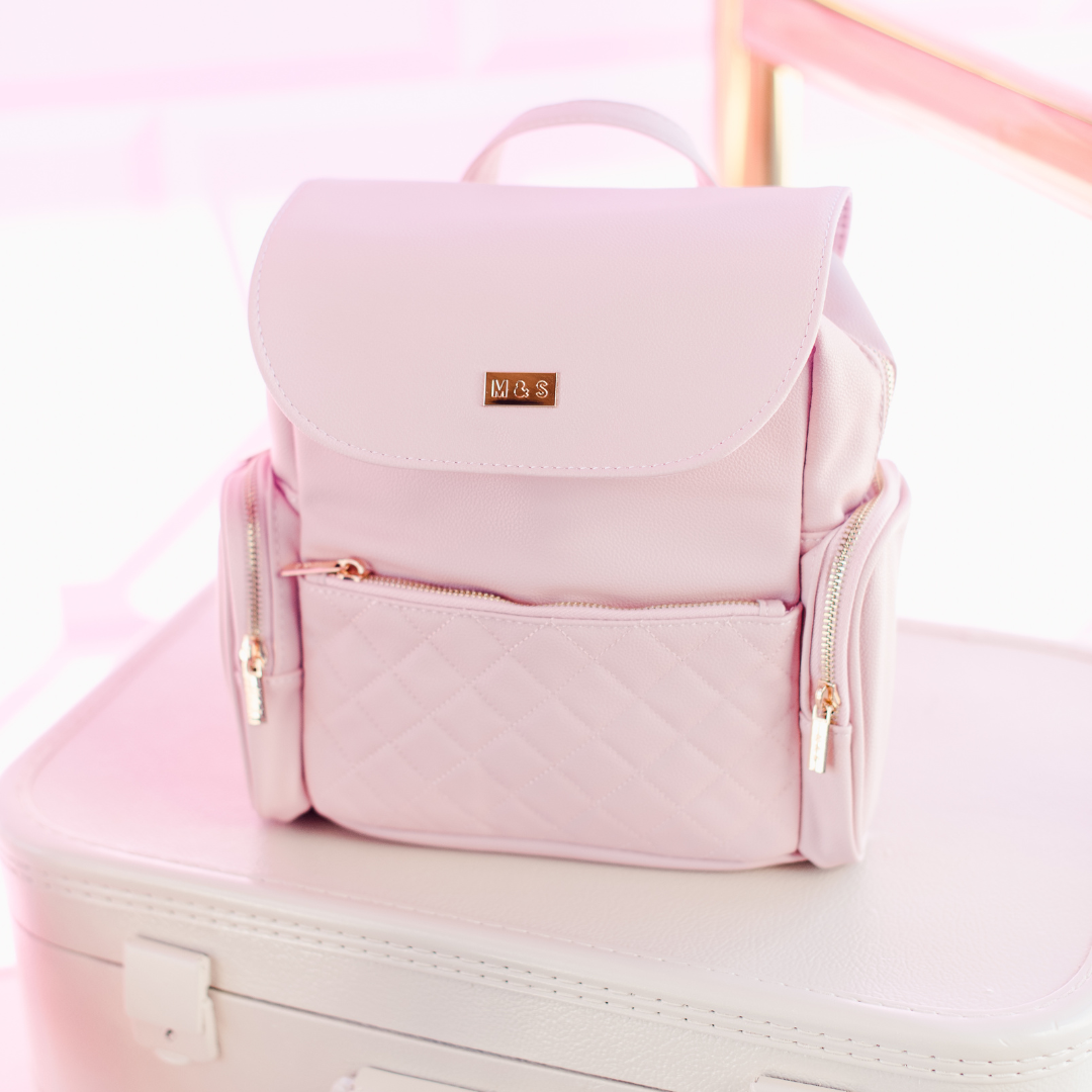 Marbled Mini Backpack - Pink & White  Bags, Stylish school bags, Pink  backpack