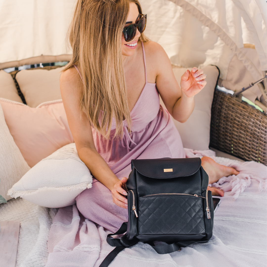 Glamfox - Brown Checker Mini Backpack –