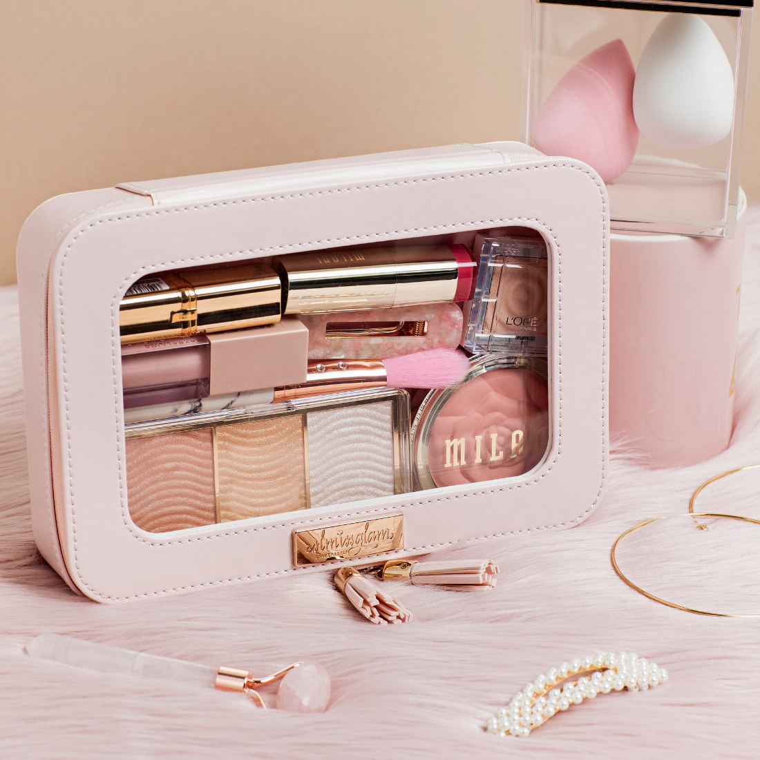 Pink vanity case sale